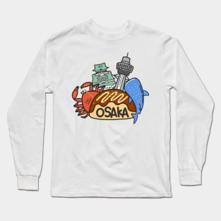 OSAKA Love Japan Osaka Logo Cute Funny Art Takoyaki Long Sleeve T-Shirt